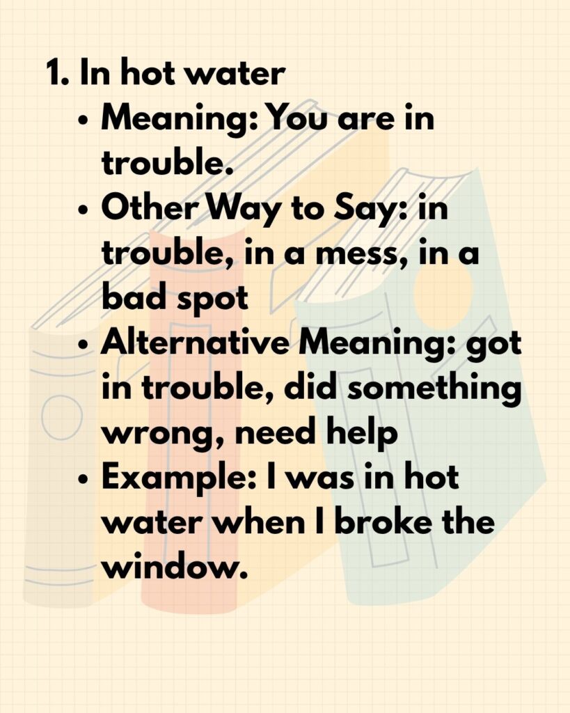 1. In hot water