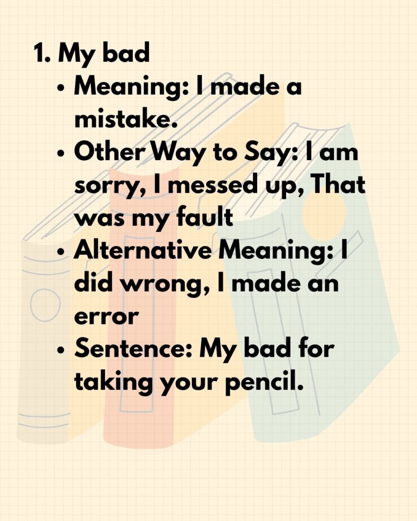 1. My bad