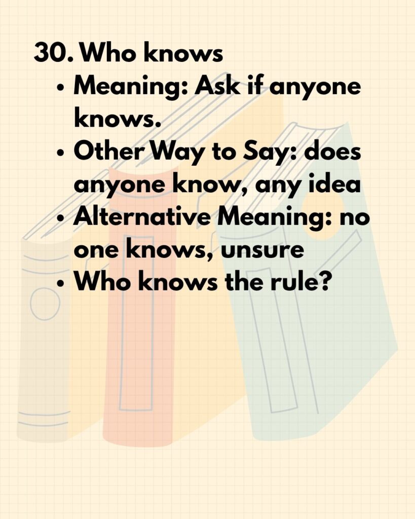30. Who knows