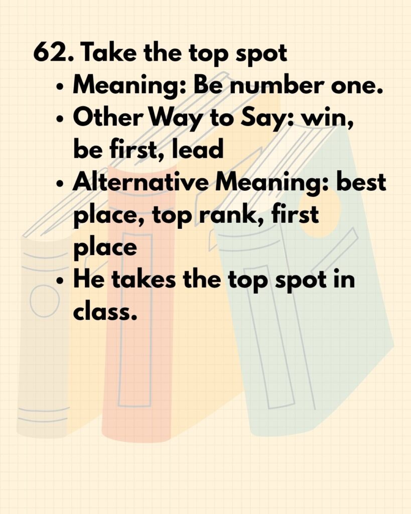 62. Take the top spot